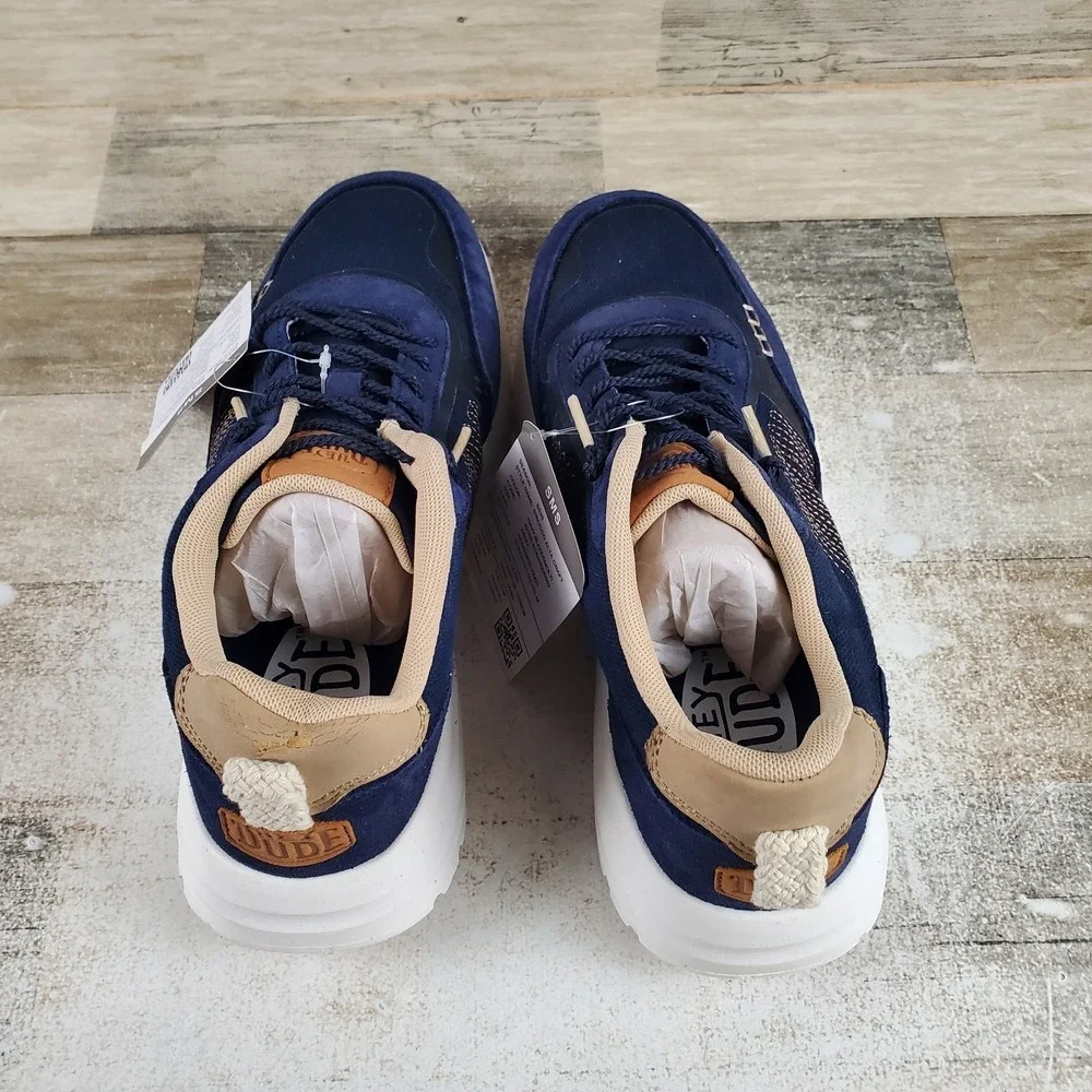 Hey Dude Sirocco Alta Craft Mens Shoes Sz 9 Navy Blue Suede Lace-Up Sneakers